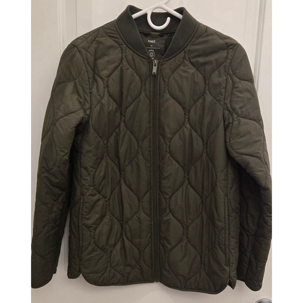 Marks and Spencer woman's olive green light weight zip up jacket.